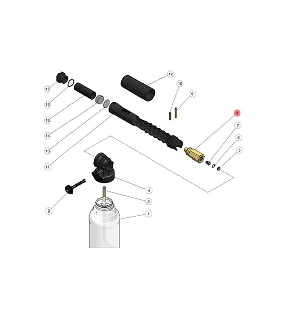 Injektor-Gehäuse für Schaumlanze LS12  - Pos.8