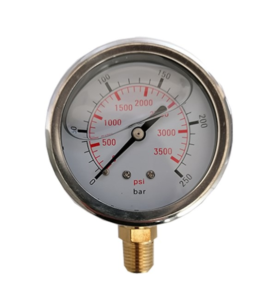 Manometer NW 63 - 250 bar 1/4  AG ausgang unten