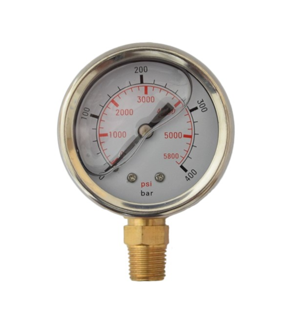 Manometer NW 63 - 400 bar 1/4  AG ausgang unten