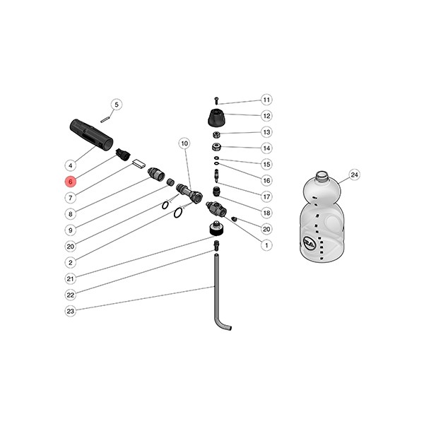 Drallkörpergehäuse für Schaumlanze LS3 - Pos.6