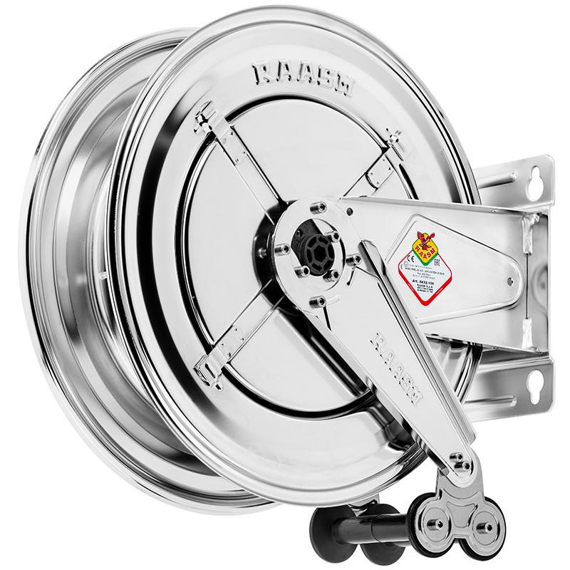 Schlauchaufroller - 20 m - Edelstahl - 200 bar