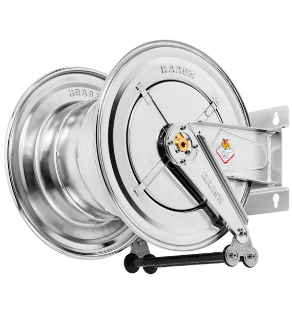 Schlauchaufroller - 60 m - Edelstahl - 200 bar