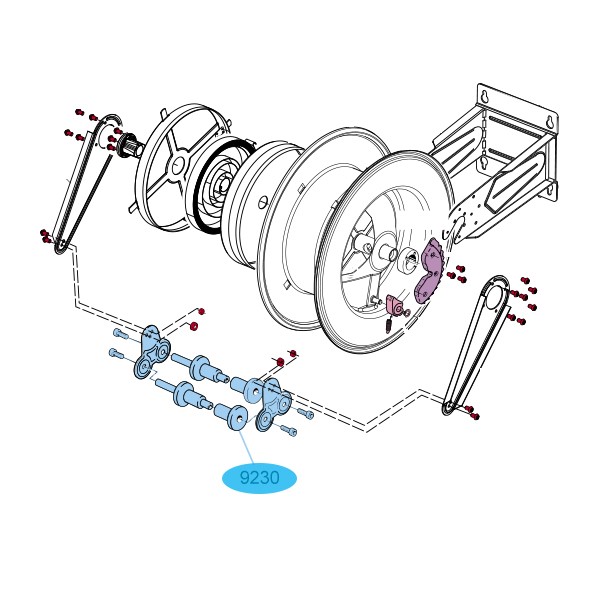 Rollenhaltesatz - 30 m - lackiert