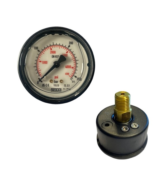 Manometer NW 50 - 400 bar 1/4  AG ausgang hinten