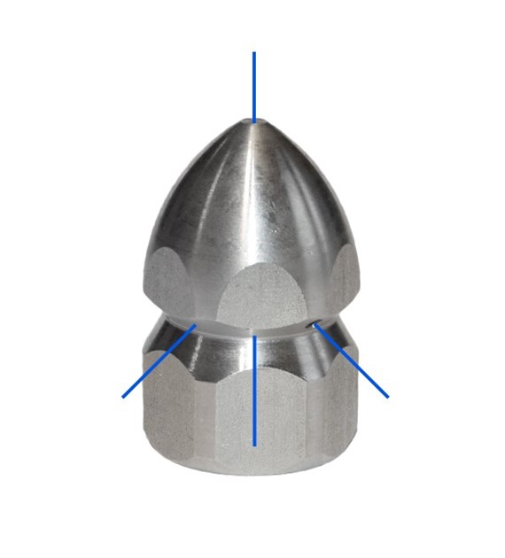 Rohrreinigungsdüse 3/8  IG 3+1  - 045