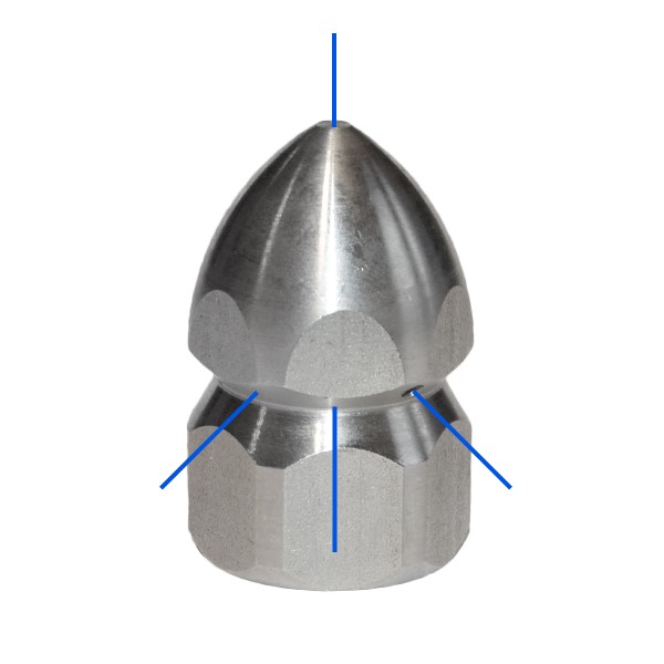 Rohrreinigungsdüse 3/8  IG 3+1  - 150