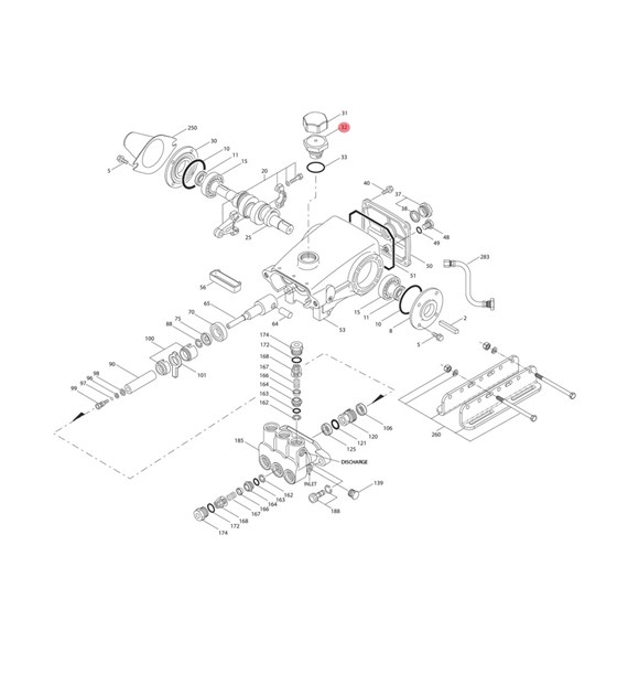 Verschluss, Öleinfüllstutzen zu der Pumpe CAT 350