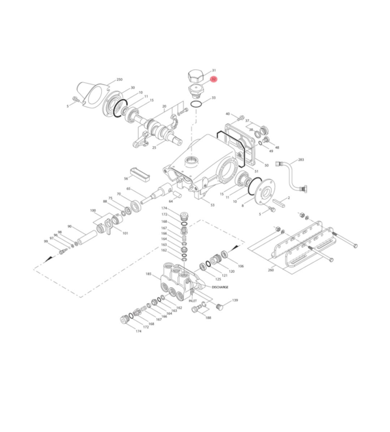 Verschluss, Öleinfüllstutzen zu der Pumpe CAT 350