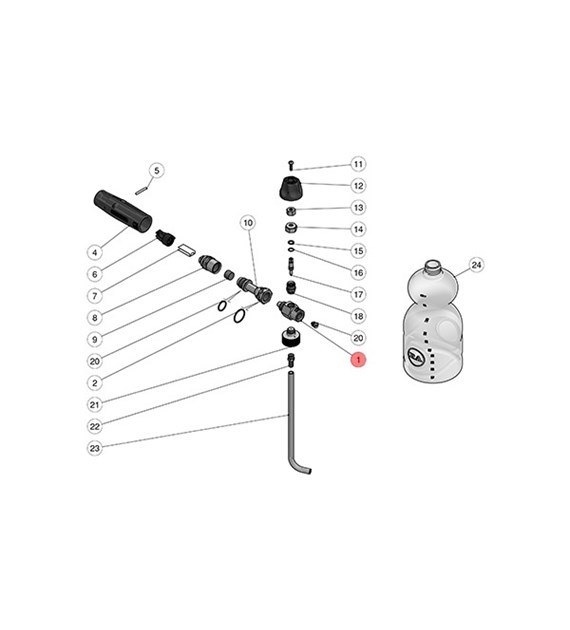 Injektor - Gehäuse für Schaumlanze LS3 - Pos.1