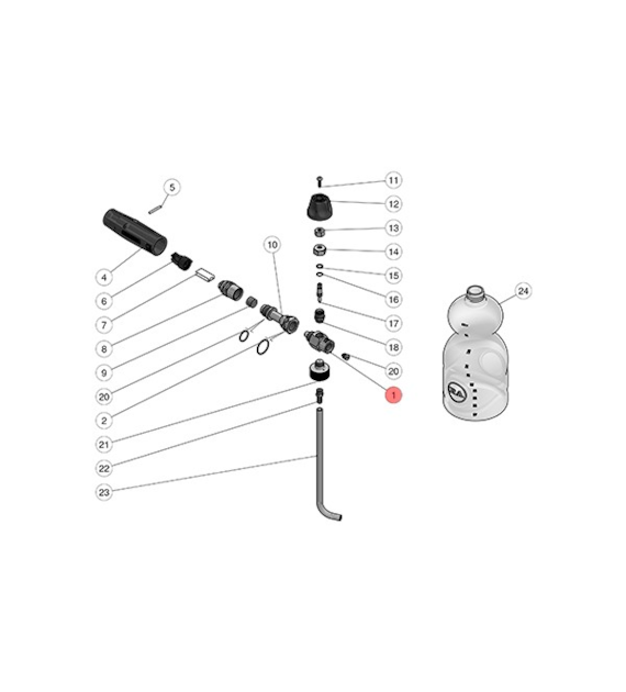 Injektor - Gehäuse für Schaumlanze LS3 - Pos.1