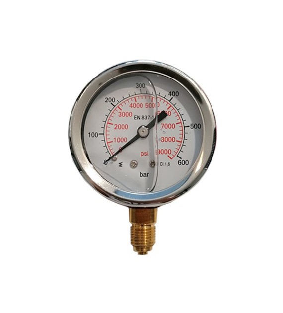 Manometer NW 63 - 600 bar 1/4  AG ausgang unten
